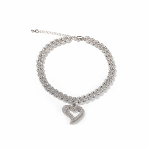 HEART CUBAN ANKLET