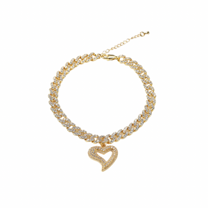 HEART CUBAN ANKLET